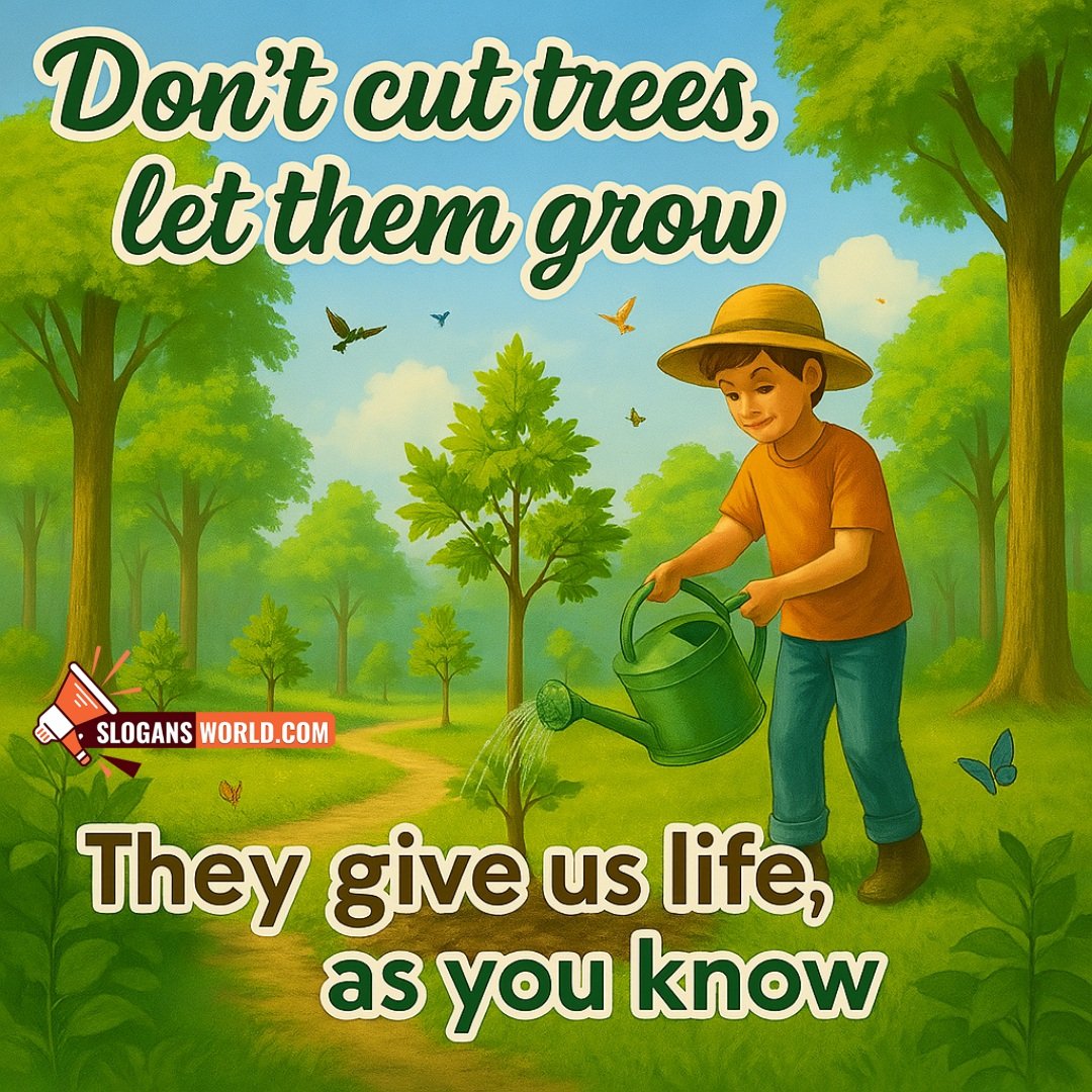 Dont't Cut Trees Let Them Grow Save Forests Slogan Pic
