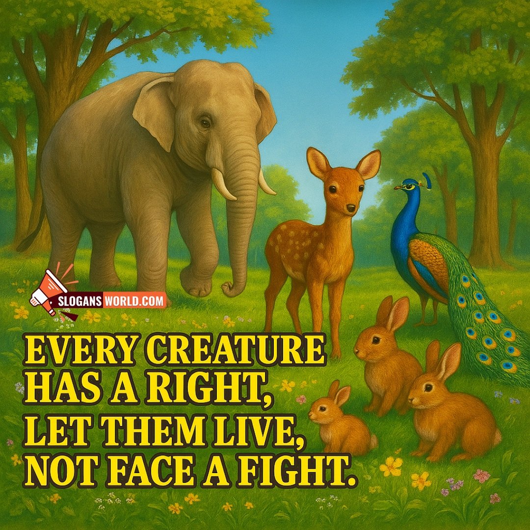 Every Creature Has A Right Slogan On Wildlife Conservation Pic