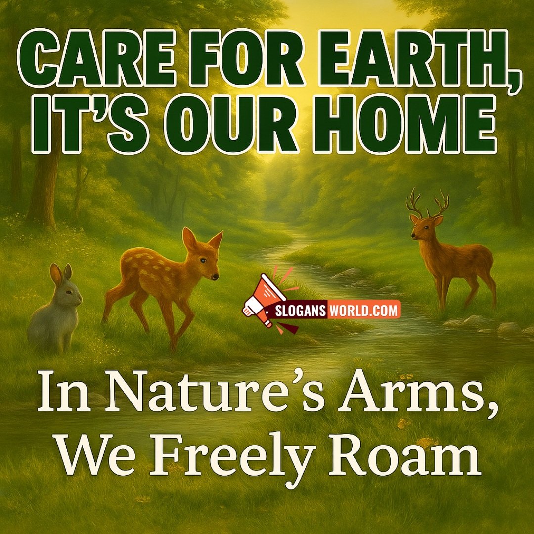 Care For Earth, Its Our Home Slogans On Nature Image