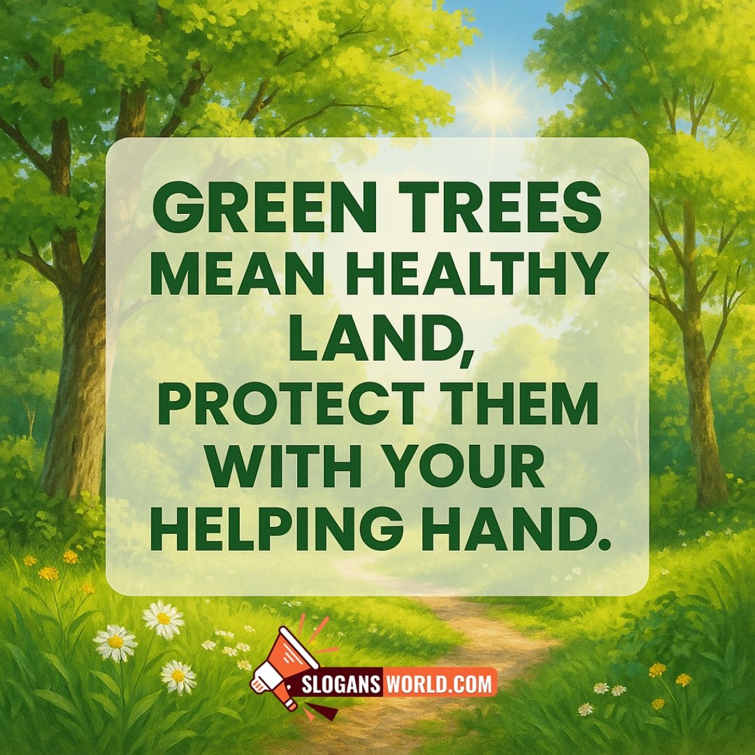 Green Trees Mean Healthy Land, Best Slogan Pic