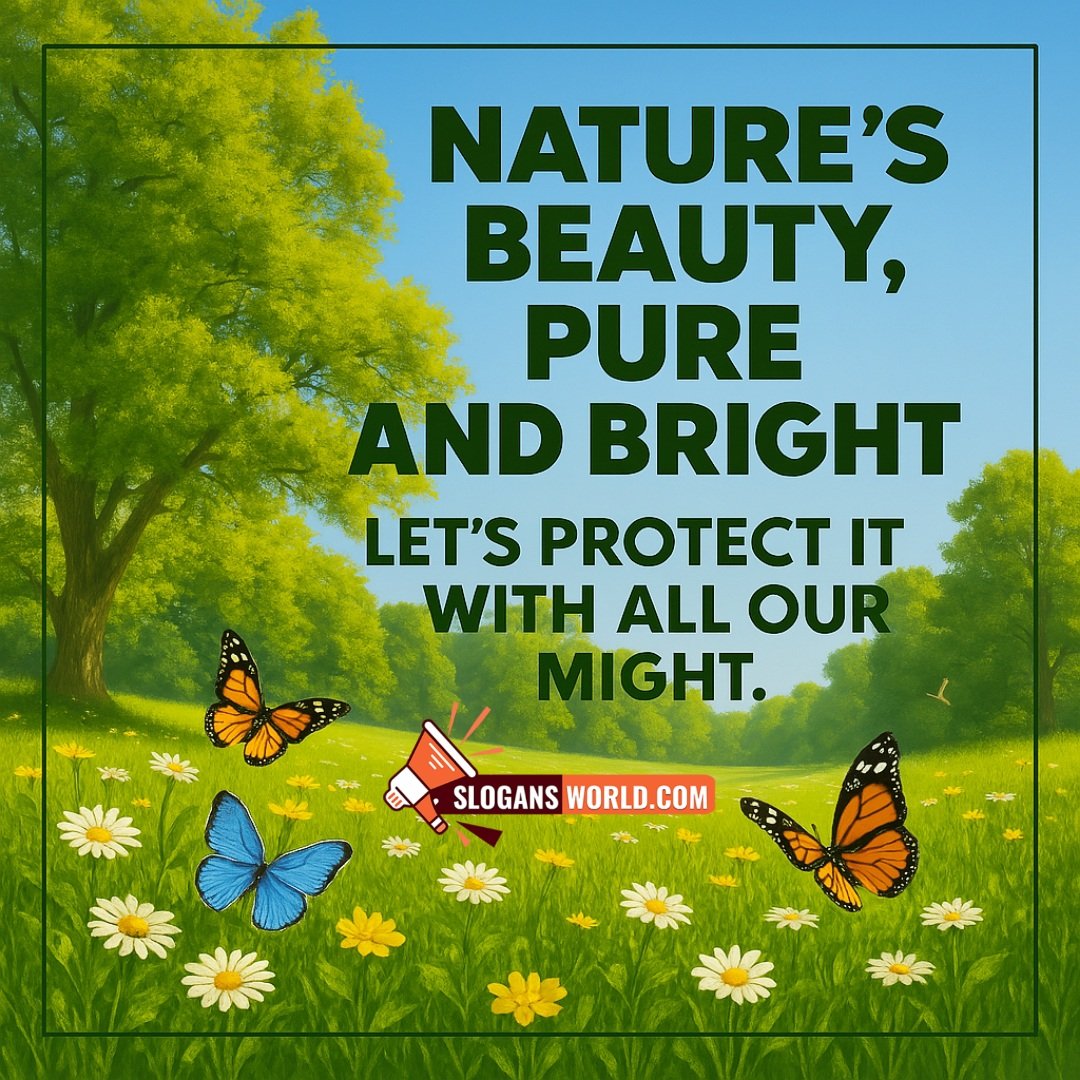 Nature's Beauty Pure And Bright Slogans On Nature Pic