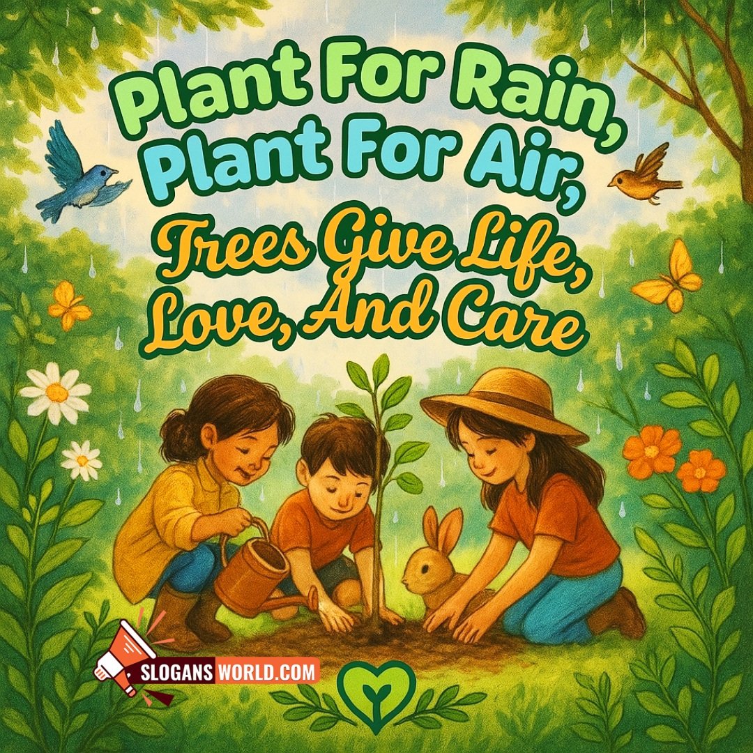 Plant For Rain. Plant For Air Best Slogans On Planting Trees Photo