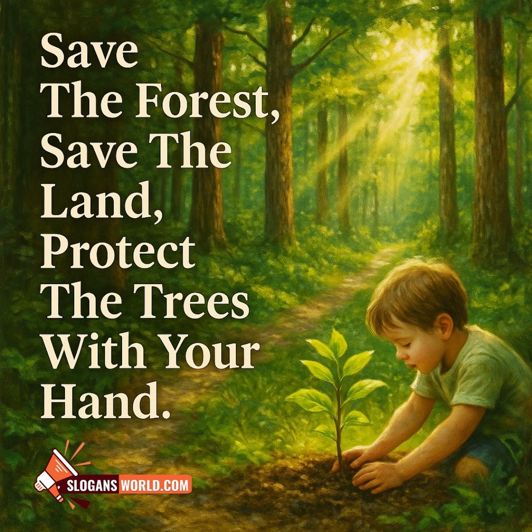 Save The Forest, Save The Land Slogans On Conservation Of Forest Pic