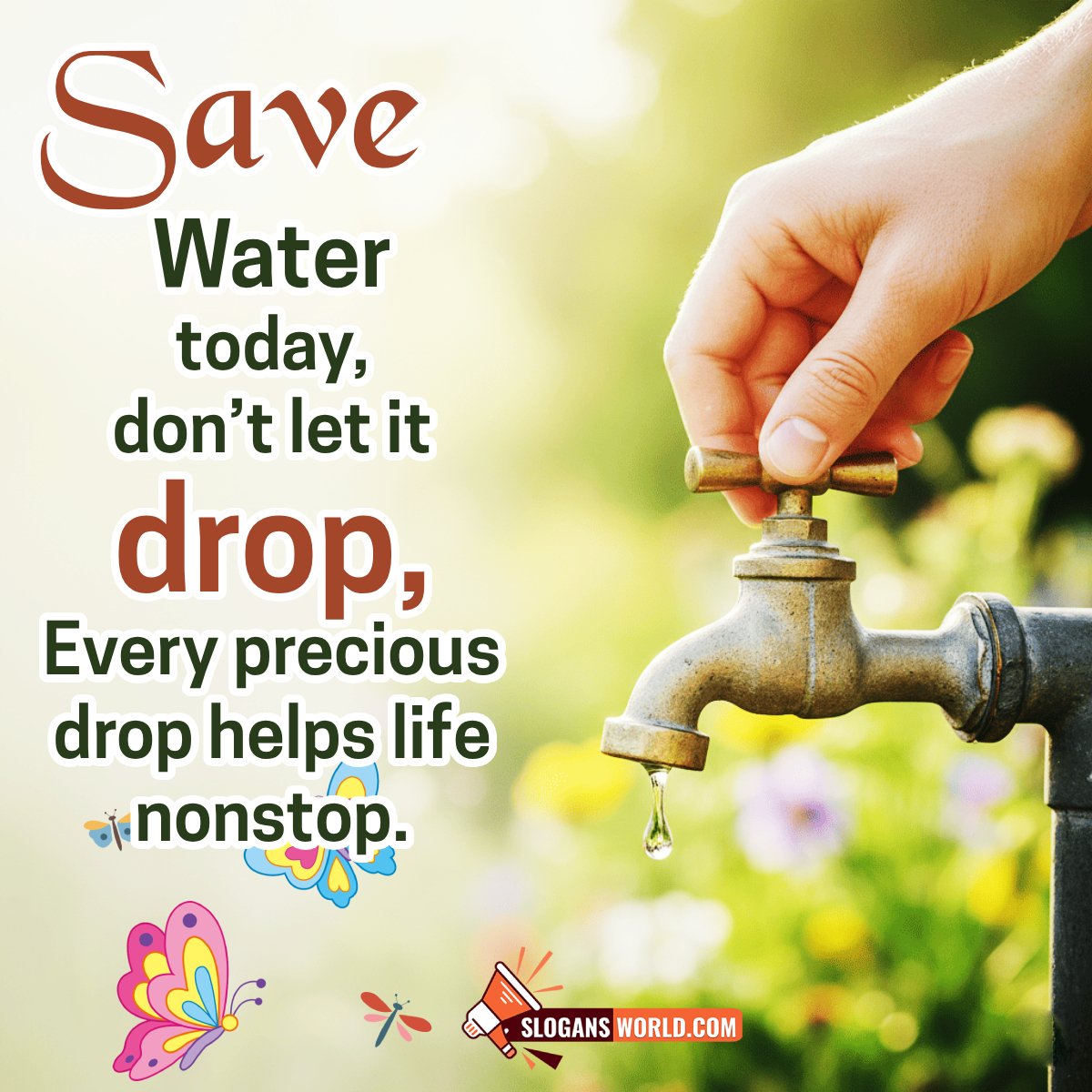 Slogans On Save Water Photo