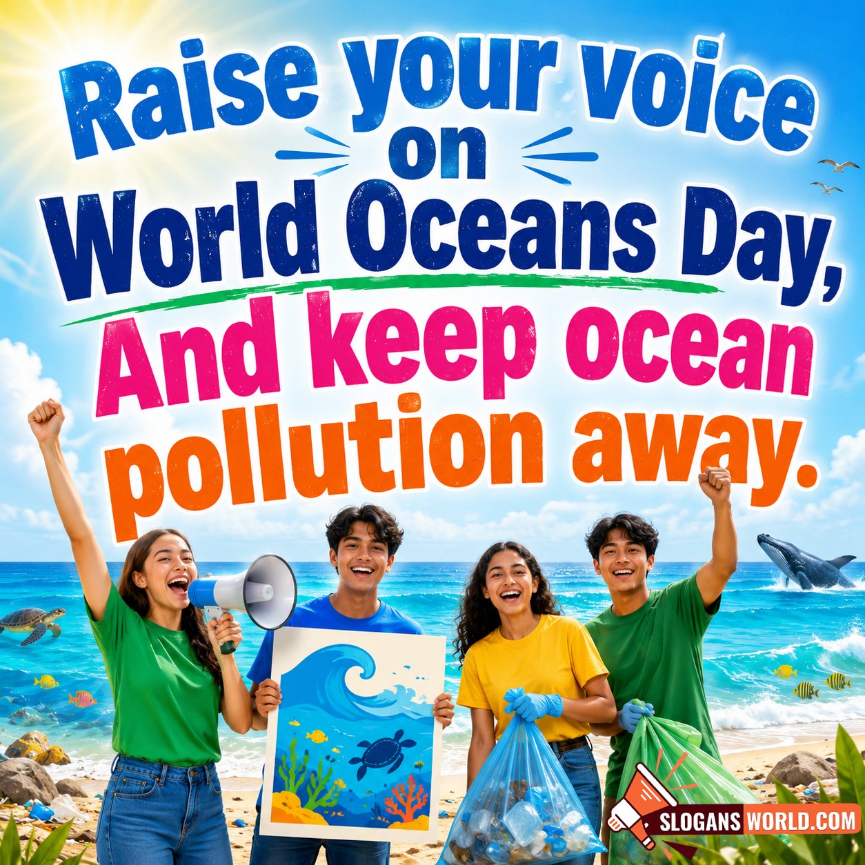 Raise Your Voice On World Ocean Day Slogan Picture