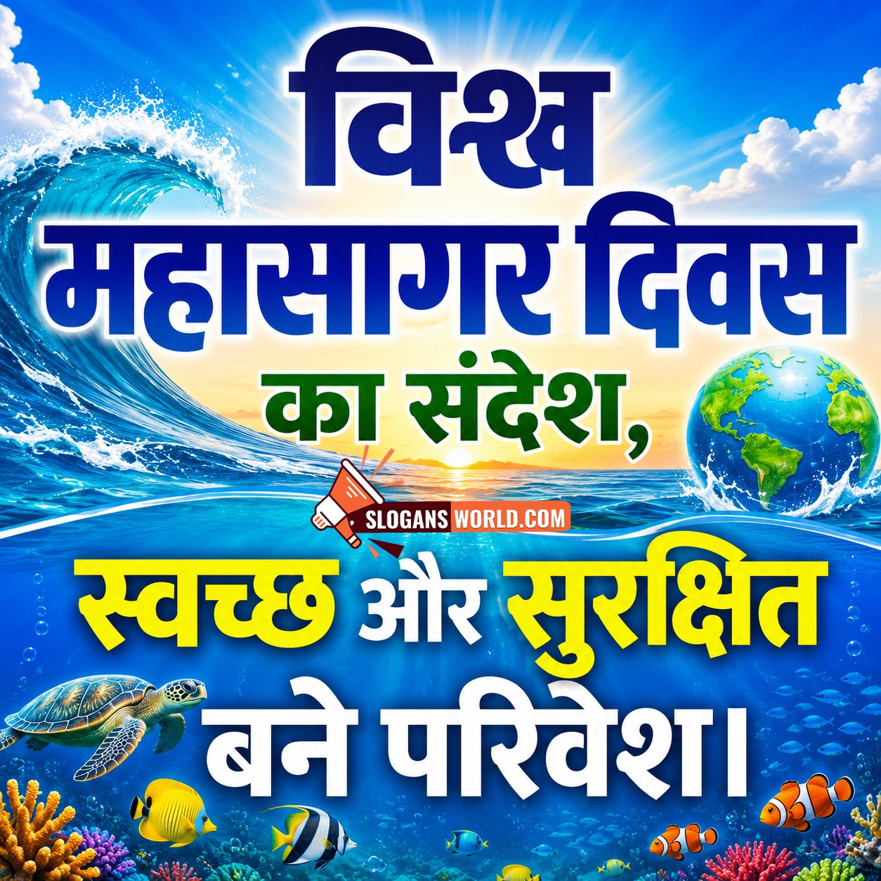 World Ocean Day Hindi Slogan Image